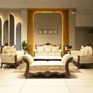 Imperial Teak Wood Carved Sofa Set – Classic Victorian Design