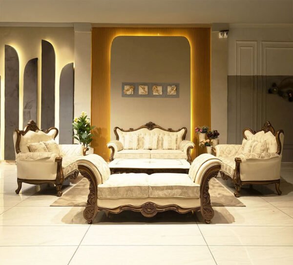 Imperial Teak Wood Carved Sofa Set – Classic Victorian Design