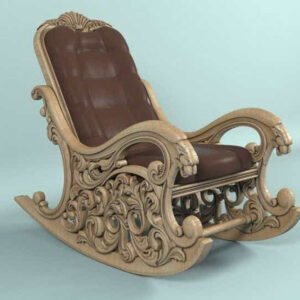 Royal Teak Rocking Chair – Handcrafted Carved Arms