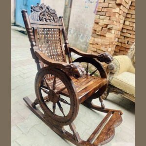 Avani Teak Wood Rocking Chair – Slatted Back