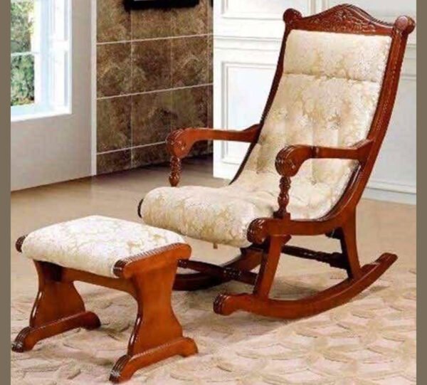 Kaira Modern Teak Rocking Chair – Sloped Armrest