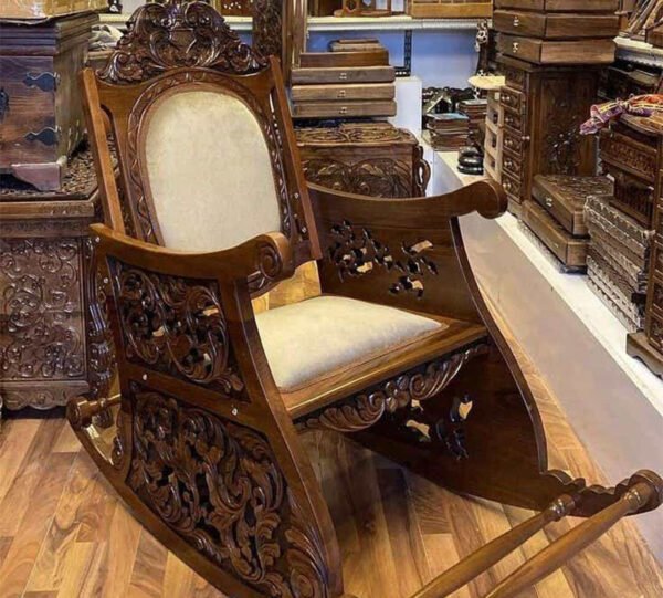 Premium Teak Rocking Chair with Contoured Arms