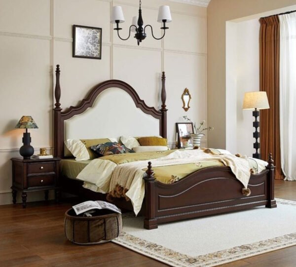Windsor Traditional Poster Bedroom Set – Walnut & Cream