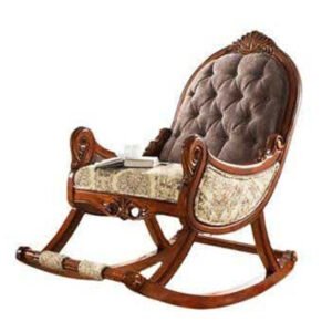 Classic Teak Rocking Chair – Straight Back Design