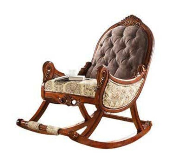 Classic Teak Rocking Chair – Straight Back Design