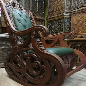 Teak Rocking Chair with Contoured Seat Slats