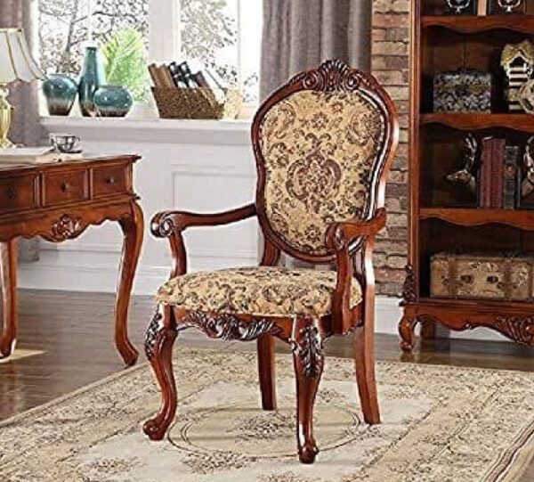 Imperial Carved Accent Chair – Mahogany Finish