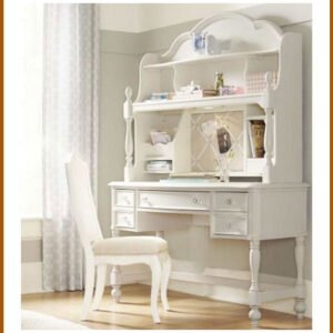 Classic Study Desk with Hutch – Antique White