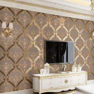 Versailles Media Console – White Gold Trim