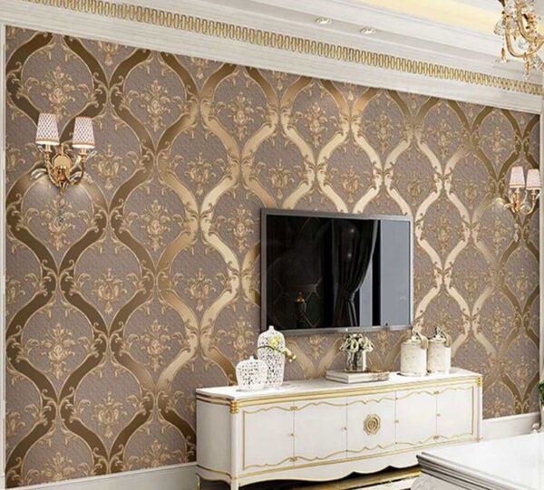 Versailles Media Console – White Gold Trim